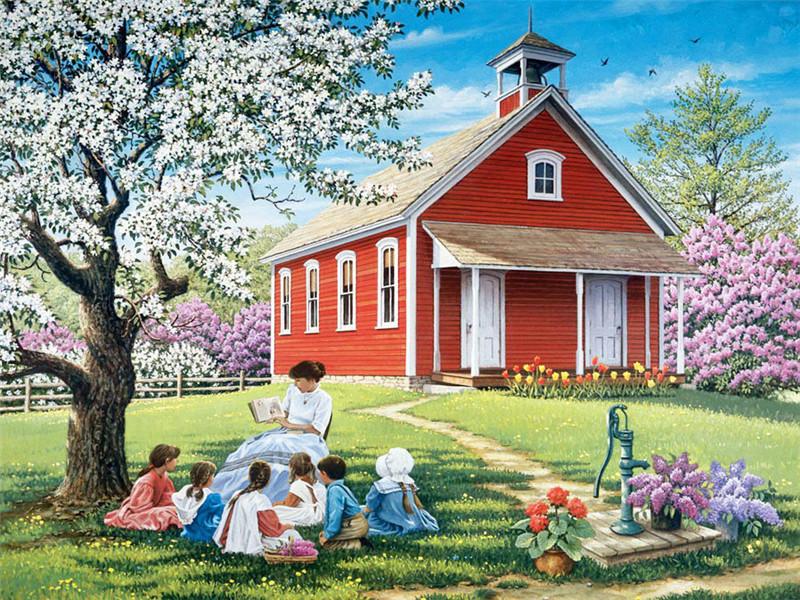 Набор для алмазной живописи Пейзаж Ферма 5D DIY Алмазная вышивка крестиком Весенняя мозаика со стразами Домашний декор