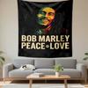 Tapestry Bob Marley Reggae Legend Peace Love Rasta Colors Smile Poster Wall Hanging for Roots Music Lover Bedroom Decor