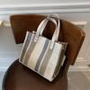 On The New Striped Simple Canvas Bag Autumn Korean Version Large Capacity Shoulder Bag Simple Foreign Fashion Bag