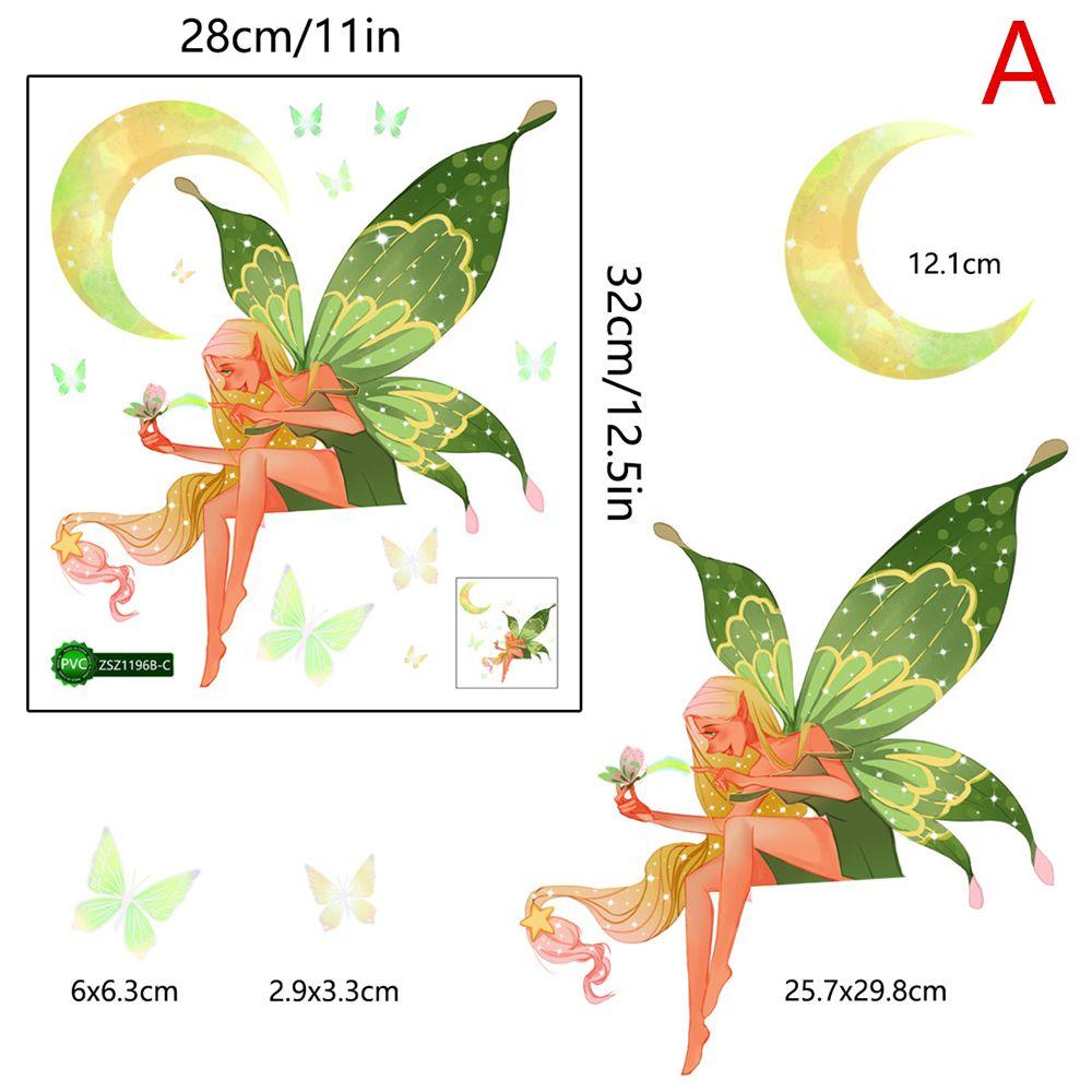 Light Glow In The Dark Mermaid Fluorescent Star Decals Sleeping On Moon Luminous Wall Stickers