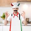 Набор фартука и поварского колпака с итальянским флагом, водонепроницаемый кухонный фартук для женщин и мужчин, костюм шеф-повара пиццы с 2 карманами для выпечки, кухни и итальянский