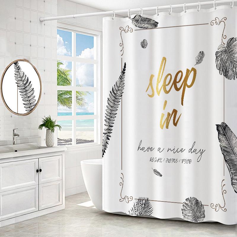 Узорчатая напечатанная водонепроницаемая противоплесневая занавеска для душа телескопическая штанга комплект занавеска для ванной комнаты занавеска для ванной комнаты