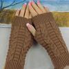 Fashion Knitted Arm Fingerless Winter Gloves Unisex Soft Warm Mitten KH