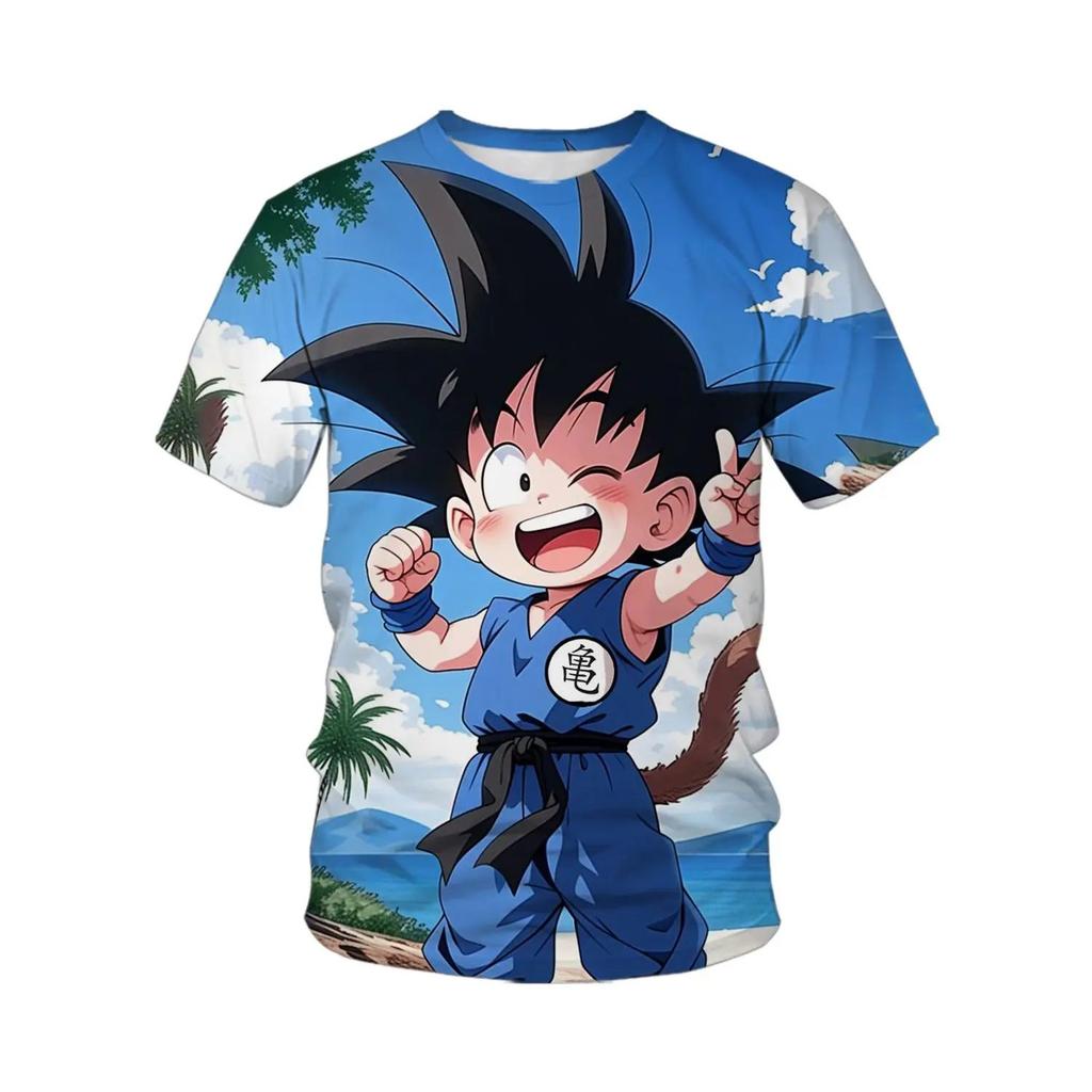 Summer Dragon Ball T-shirt Children's T-shirt Anime Character Sun Wukong Super Saiya T-shirt Fashion Short Sleeve
