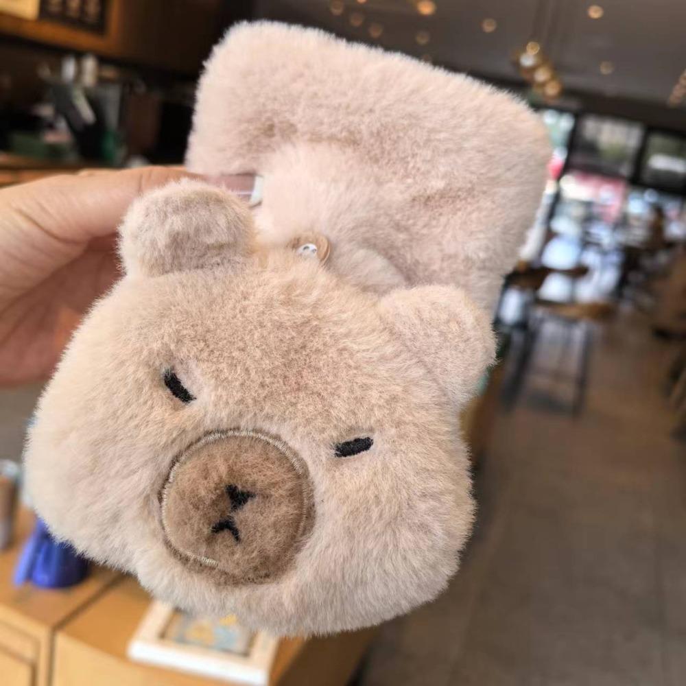 Faux Rabbit Hair Cartoon Anti-cold Mittens Soft Animal Flip Gloves Capybara Plush Mittens Autumn