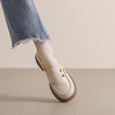 Черные кожаные туфли женские однобортные туфли с мягкой подошвой универсальные лоферы британские женские туфли большого размера 41–43