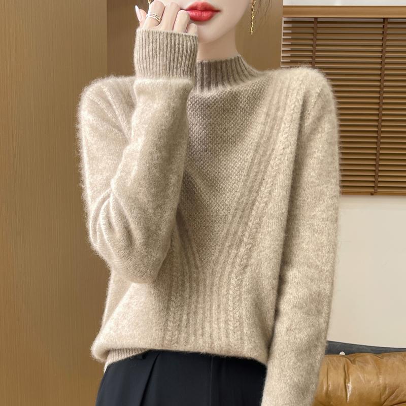 Женский кашемировый свитер Qinghe cashmere 30% кашемир 70% шерсть Женский осенне-зимний кашемировый свитер мягкий и теплый