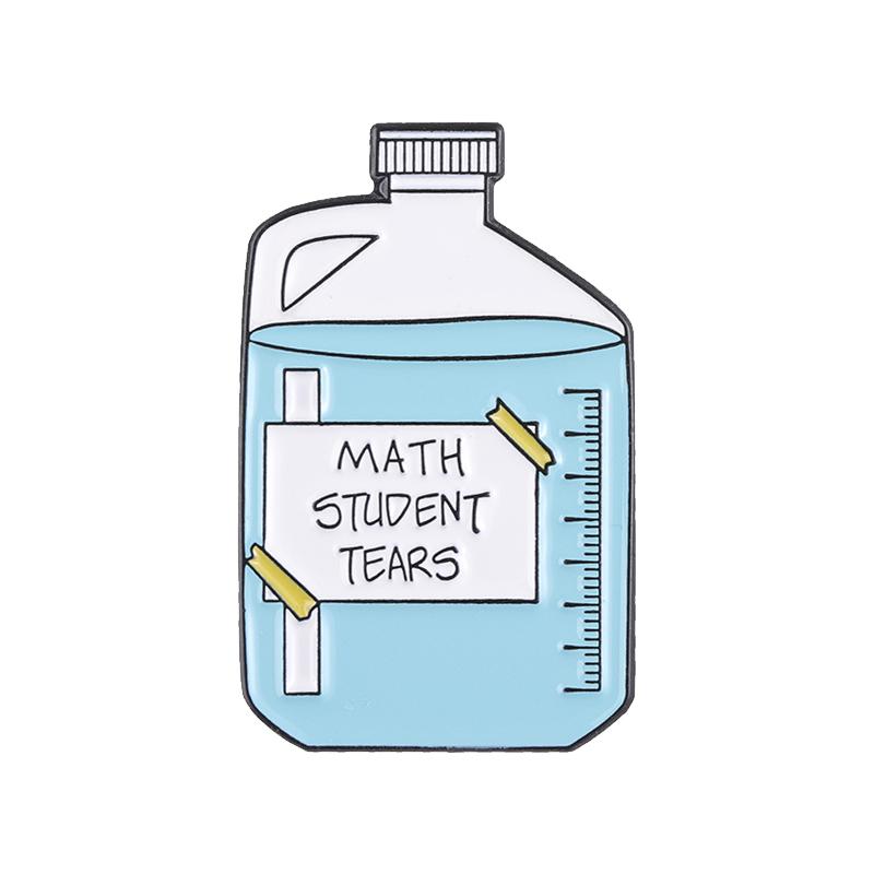 Math Student Tears Enamel Pins Custom Math Is Hard So Is Life Brooches Lapel Badges Funny Puns Jewelry Gift for Kids Friends