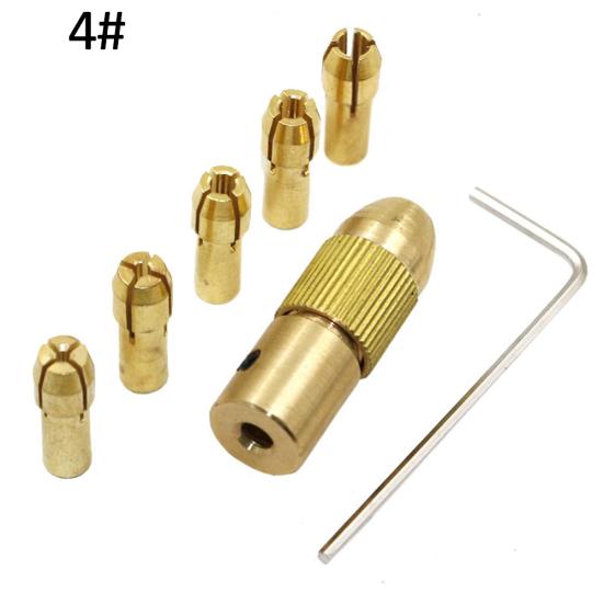 7Pcs Brass Micro Twist DIY Hobby Model Tool Mini Metal Chuck Drill Collet Set