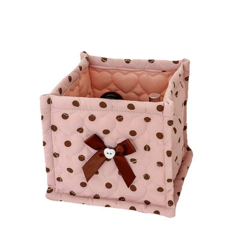 Foldable Nylon Square Organizer With Butterfly Design For Home Storage And Desk Tidy