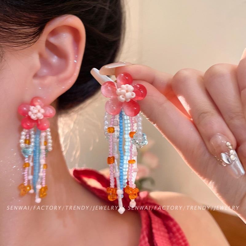 Летние милые серьги с цветами: Универсальные серьги-гвоздики высокого класса с иглой из серебра 925 пробы