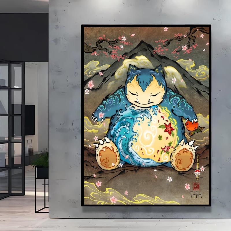 Print on Canvas Pokemon Swampert Poster Comics Pictures Not Fading Home Living Room Bedroom Wall Decoration Friends Gifts