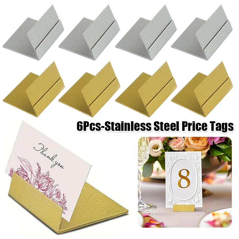 6PC Golden Silver Party Supplies Event Seating Solution Weddings Place Card Holders Stylish 2 Colors