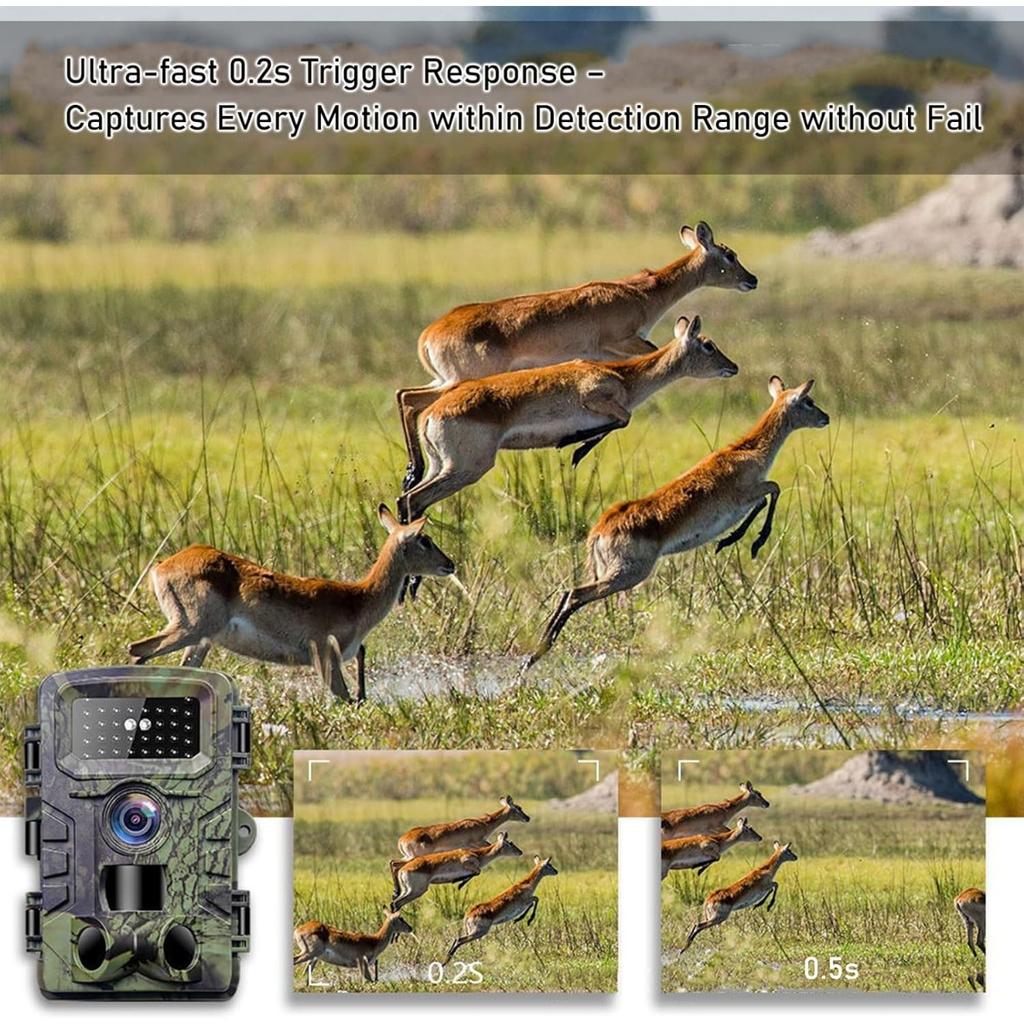 PR700 36МП 2.7K Беспроводная камера-ловушка для дикой природы с функцией слежения, охотничья камера для мониторинга наблюдения за дикими животными, охоты, предотвращения лесных пожаров