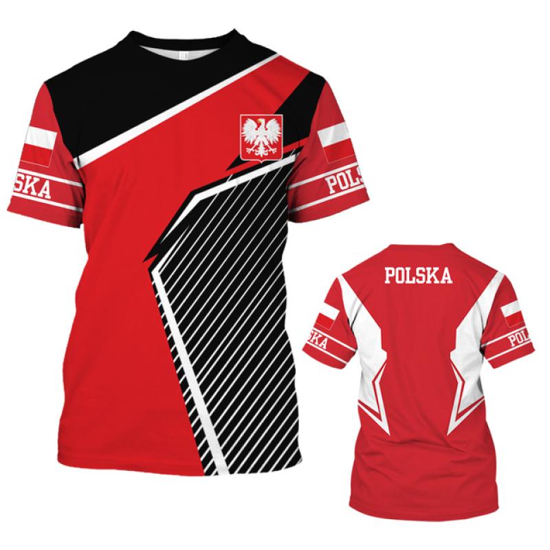 Poland T-shirt For Mens 3D Flag Polska Graphic Print T Shirt Fashion Oversized Short Sleeve Vintage Tops Tee Shirt Man Clothing