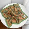 Korean Cashew Nut Print Silk Scarf Breathable Square Handkerchief Retro Cotton Square Scarf  Women