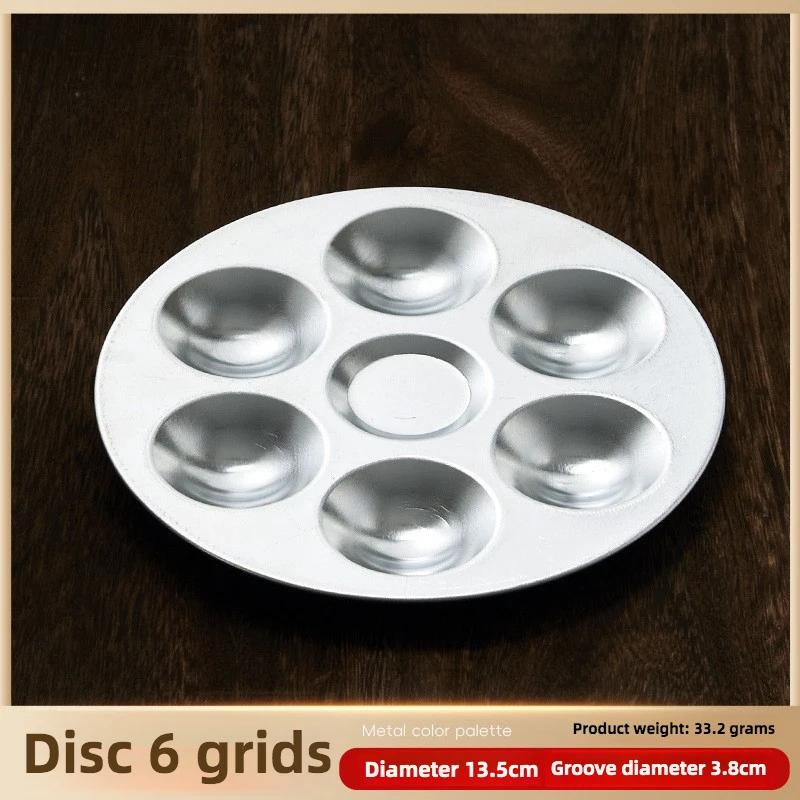 1 Pcs Metal Hand Drawn Watercolor Paint Tray 10 Hole Circular Painting Palette Aluminum Rectangular Palette Art Supplies