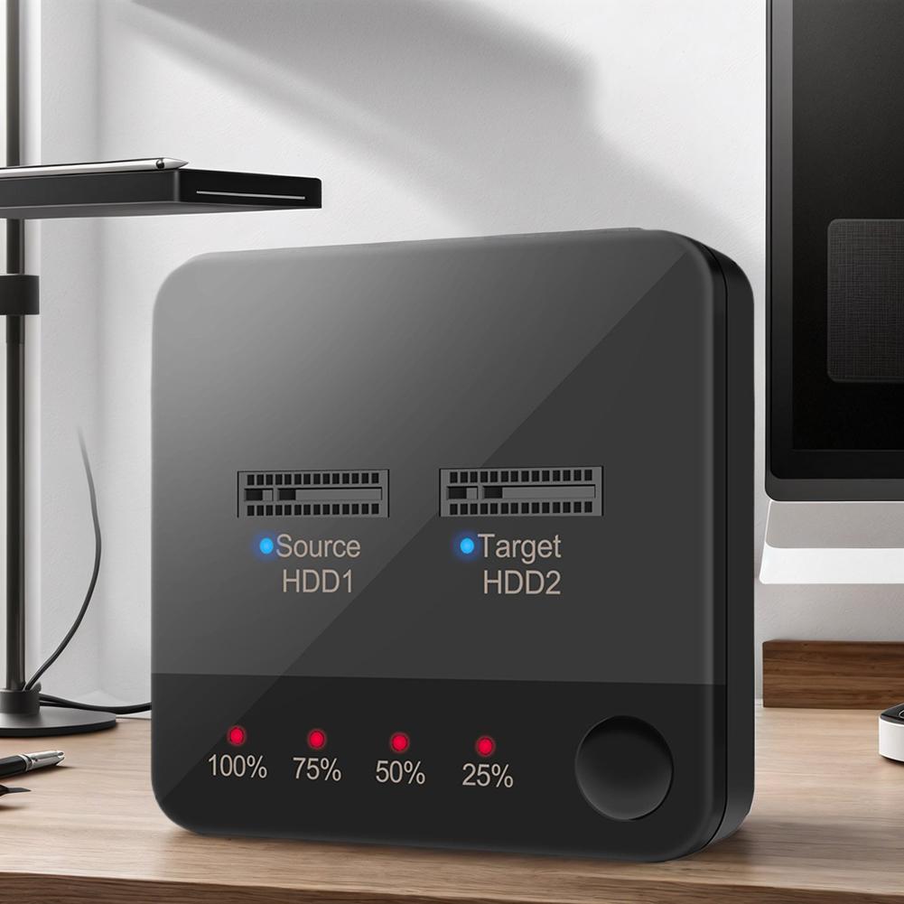 Двухслотовая док-станция для жестких дисков M.2 SATA/NVMe, автономный клонер, док-станция-дупликатор со светодиодным индикатором, дупликатор M.2 SSD