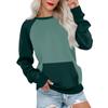 Womens Long Sleeve Sweatshirt Casual Round Neck Cute Pullover Tops Printing Lightweight Sweatshirt With Pocket