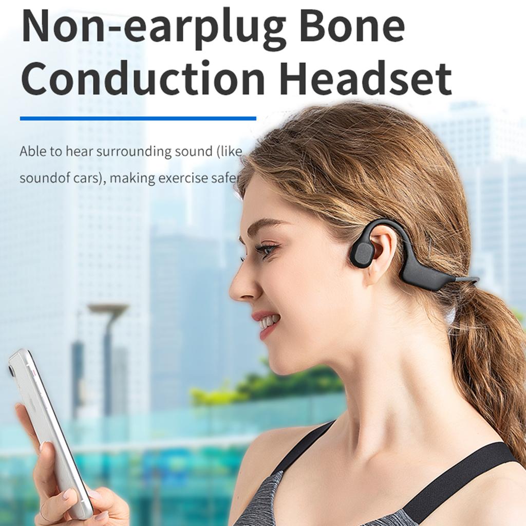 Спортивная гарнитура с открытыми ушами BT 5.0 с костной проводимостью, легкие наушники, устойчивые к поту, для подвешивания на ухо