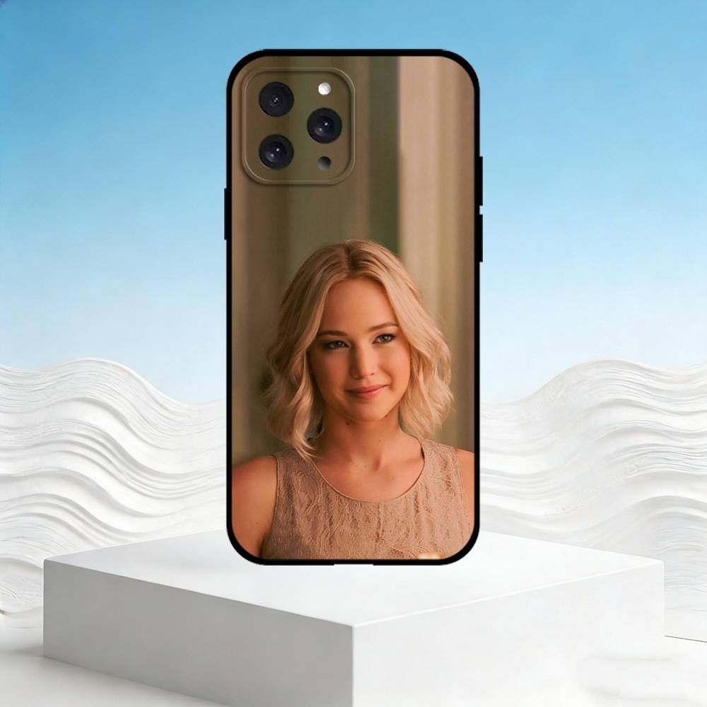 J-Jennifer Lawrence Phone Case For iPhone 17,16,15,14,13,12,11 Plus,Pro Max,SE4Soft Silicone Black Cover