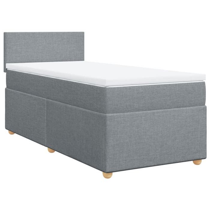 Maison Exclusive - Sommier à lattes de lit avec matelas gris clair 80x200 cm tissu