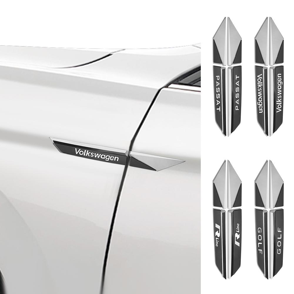 Car Accessories Metal Side Body Fender Front Door Cover Trim Sticker For Volkswagen VW R Polo Passat Rline Golf Tiguan Jetta GTI zl6