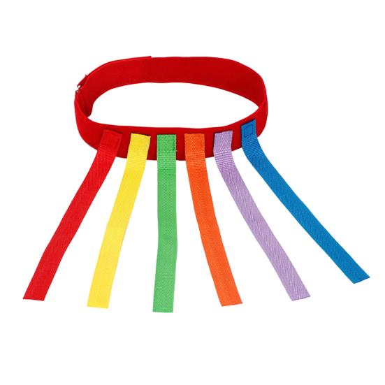 Outdoor Children Tail Pulling Game with 6 Colorful Belts Kindergarten Garden Lawn