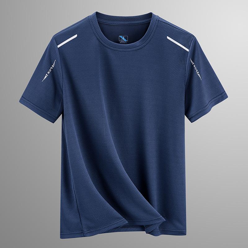 Спорт и отдых. Летняя сетчатая рубашка с короткими рукавами. Быстросохнущая. Топы с короткими рукавами для людей среднего и пожилого возраста. Футболка для пап. Мужская одежда.