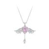 Серебряная подвеска-ожерелье S925 Ангельское Сердце с Крыльями - Элегантный, Подвижный Подвес на Ключицу для Женщин