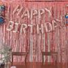 A 13-piece rose gold 16-inch aluminum film "Happy Birthday Balloon" banner set is suitable for birthday party decoration