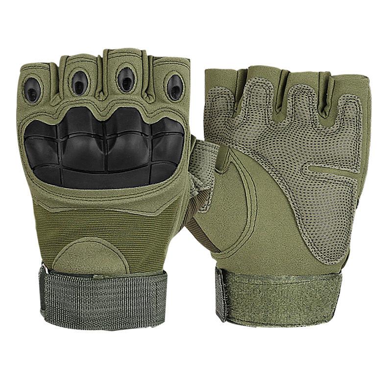 Soft Shell Tactical Gloves Half Finger Wear-resistant Non-slip Armor Outdoor Fighting Fitness Cycling Sports Half Finger Gloves