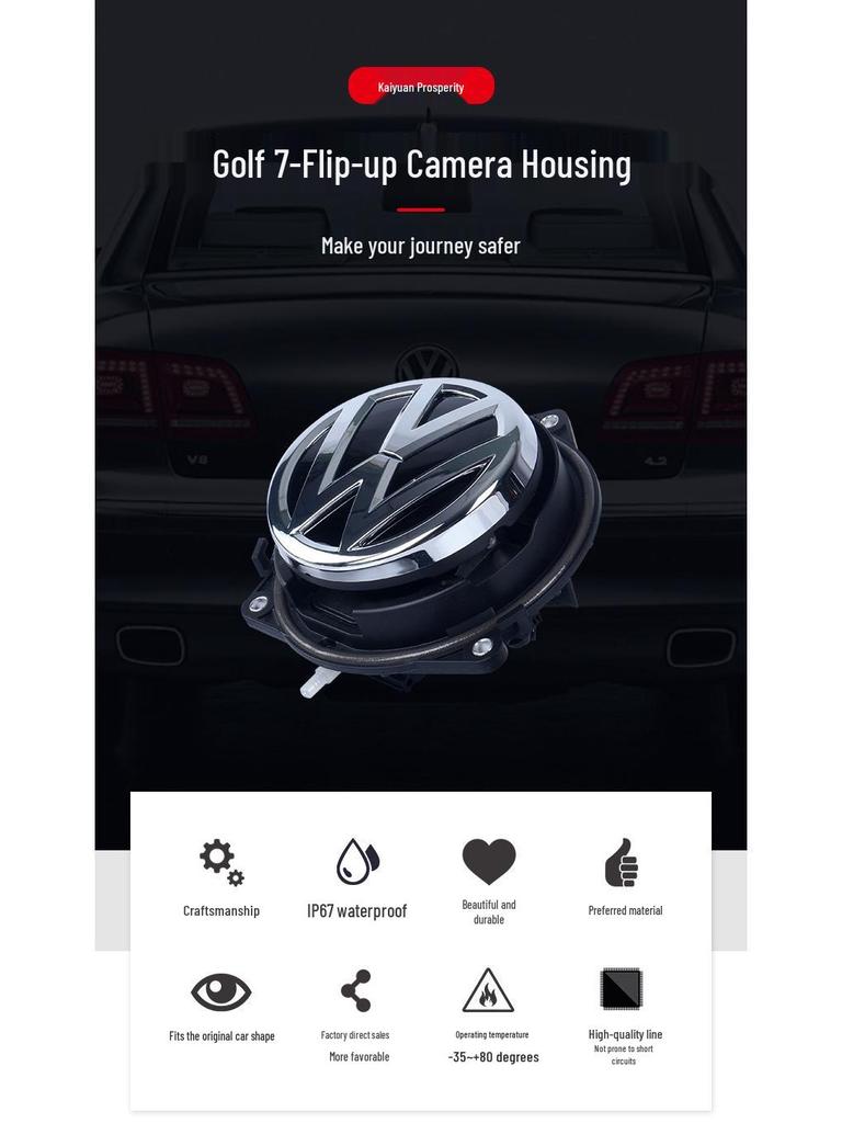 Volkswagen Flip Badge Reversing Camera for Magotan, Lamando, Golf, Sportsvan, Beetle