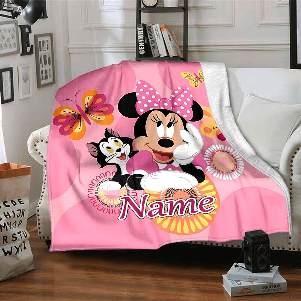 Custom Name Mickey Mouse Celebration blanket for Couch & Bed, Plush Cozy Fuzzy Blanket Super Soft & Warm Blankets for Fall and Winter. 090826