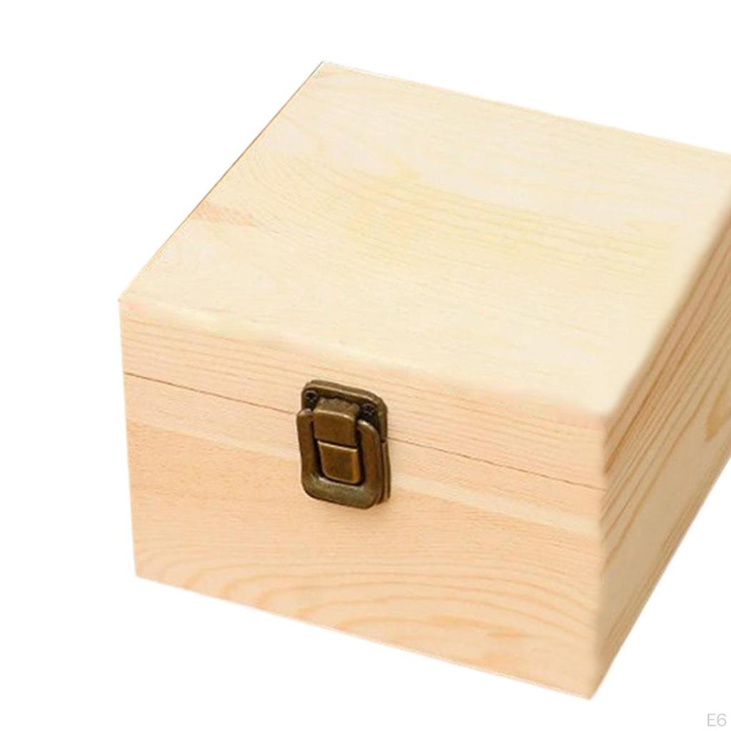 Wooden Storage Box Flower Decorative Candy Container Wood Keepsake for Centerpiece