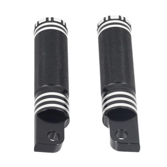 2Pcs Motorcycle CNC Foot Pegs Flower Top Three Circle Black Modified Footrest for XL883 1200 X48 72