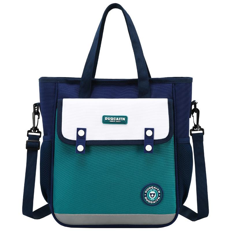 Сумка-тоут для учеников начальной школы в британском стиле, модная контрастная цветная сумка для репетиторства, высококачественная водонепроницаемая износостойкая сумка из оксфорда, сумка для творчества