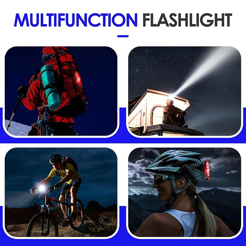 Комплект велосипедных фонарей, Мощный светодиодный USB-перезаряжаемый свет для шоссейного и горного велоспорта, Ночная езда, Водонепроницаемый