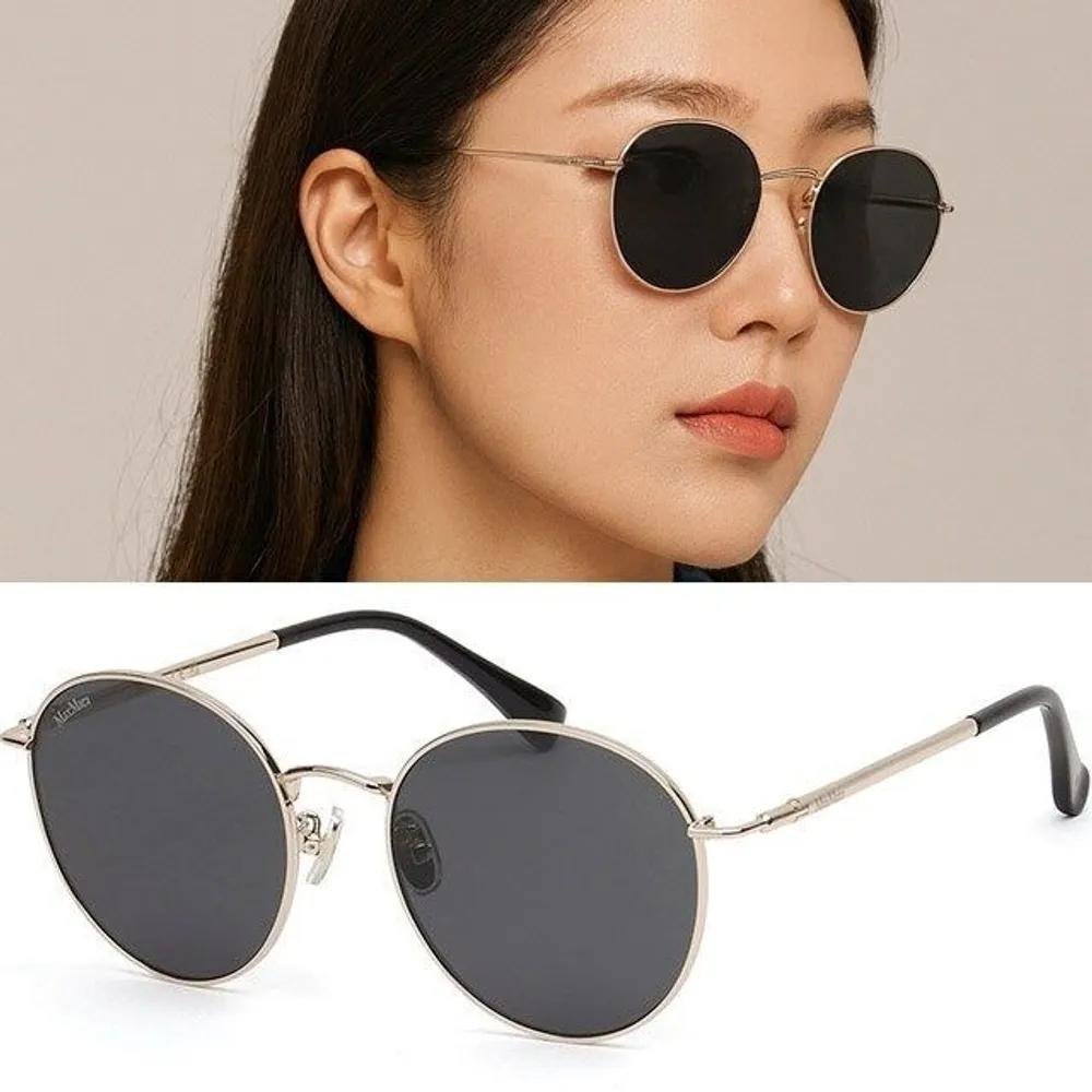 MaxMara sunglasses MM0113K 28B round gold metal frame worn by Han Hyo-joo