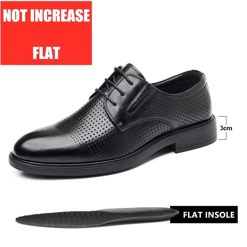 3/6/8 CM Men Dress Shoes Black Soft Leather Heighten Formal Shoes Man Casual Business Men Oxfords Suit Shoes for Men