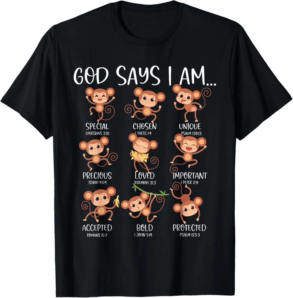 God Say I Am Love Monkeys Cute Bible Quotes Cute Monkey Love T-Shirt