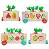 MUJOY Монтессори деревянная развивающая игрушка для игры в редьку, удаления насекомых, распознавания фруктов, раннего развития, сопоставления фигур