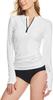 [ATHLIO] Women's Rash Guard, Long Sleeve, Half Zip, UV Protection,