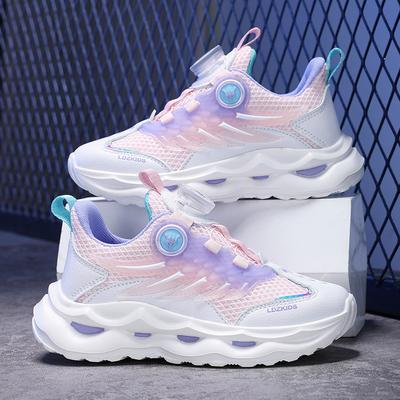 Обувь для девочек, версия с девственной пуговичной поверхностью, корейская спортивная версия для девочек, обувь среднего и большого размера, дышащие кроссовки с крыльями из подкладки