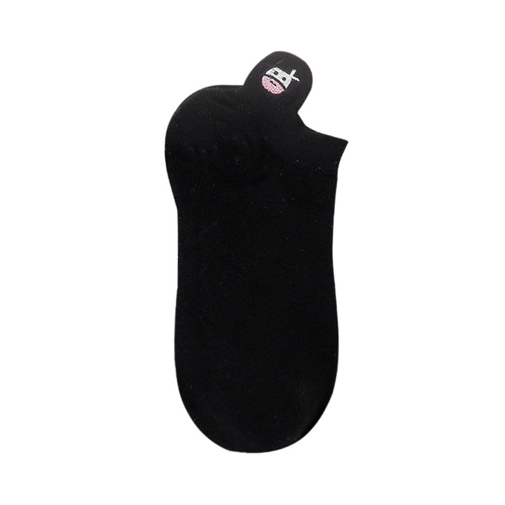 Black White Cute Cartoon Super Thin Women's Socks Boat Socks Striped Cow Socks Ankle Short Socks