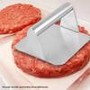 Stainless Steel Square Patty & Steak Press - Manual Teppanyaki & Hamburger Tool