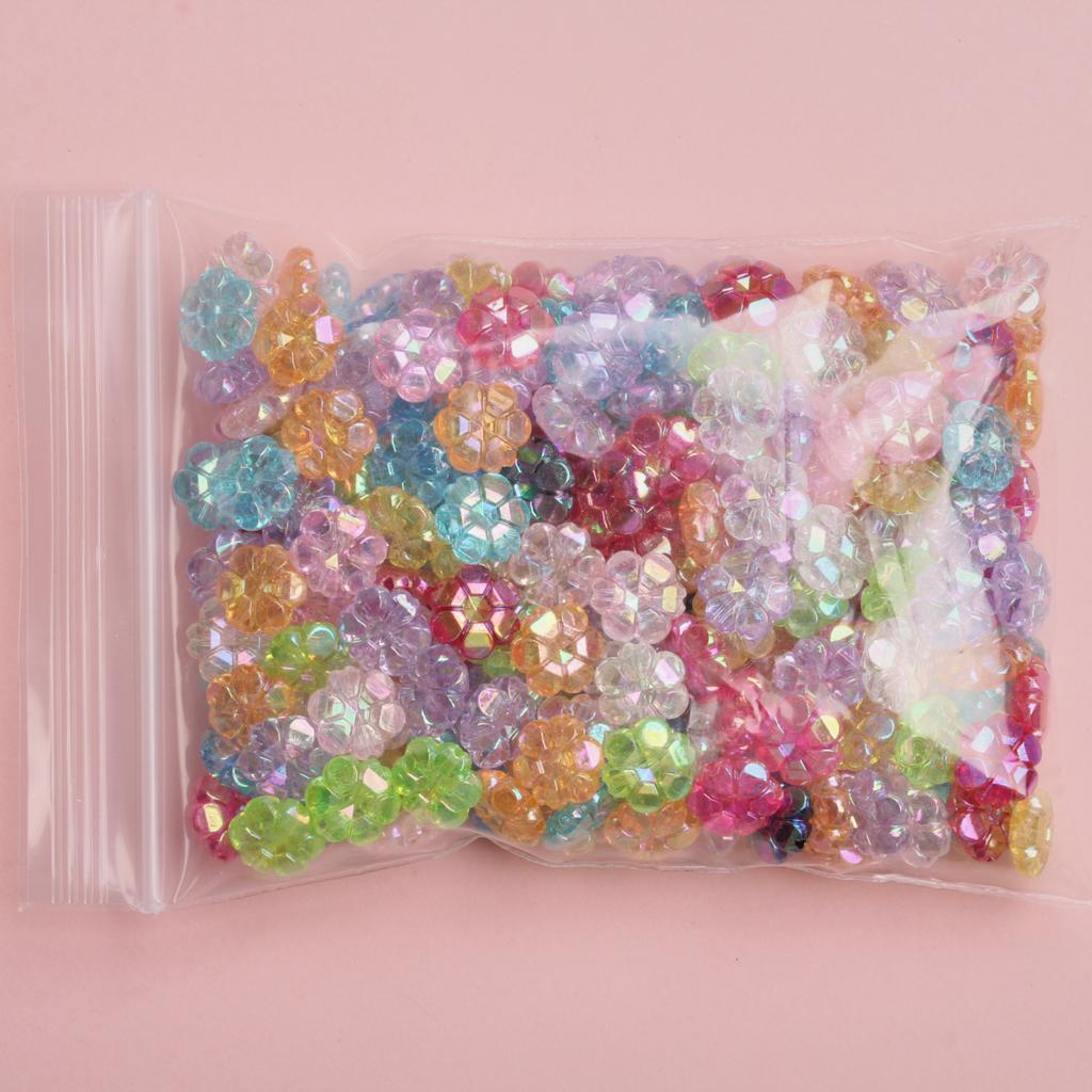 Браслет Сливовое Ожерелье AB Прозрачные Бусины-Цветки 10мм 250шт Разноцветные для DIY Изготовления Ювелирных Изделий Россыпные Бусины Случайная Смесь Акриловые бусины