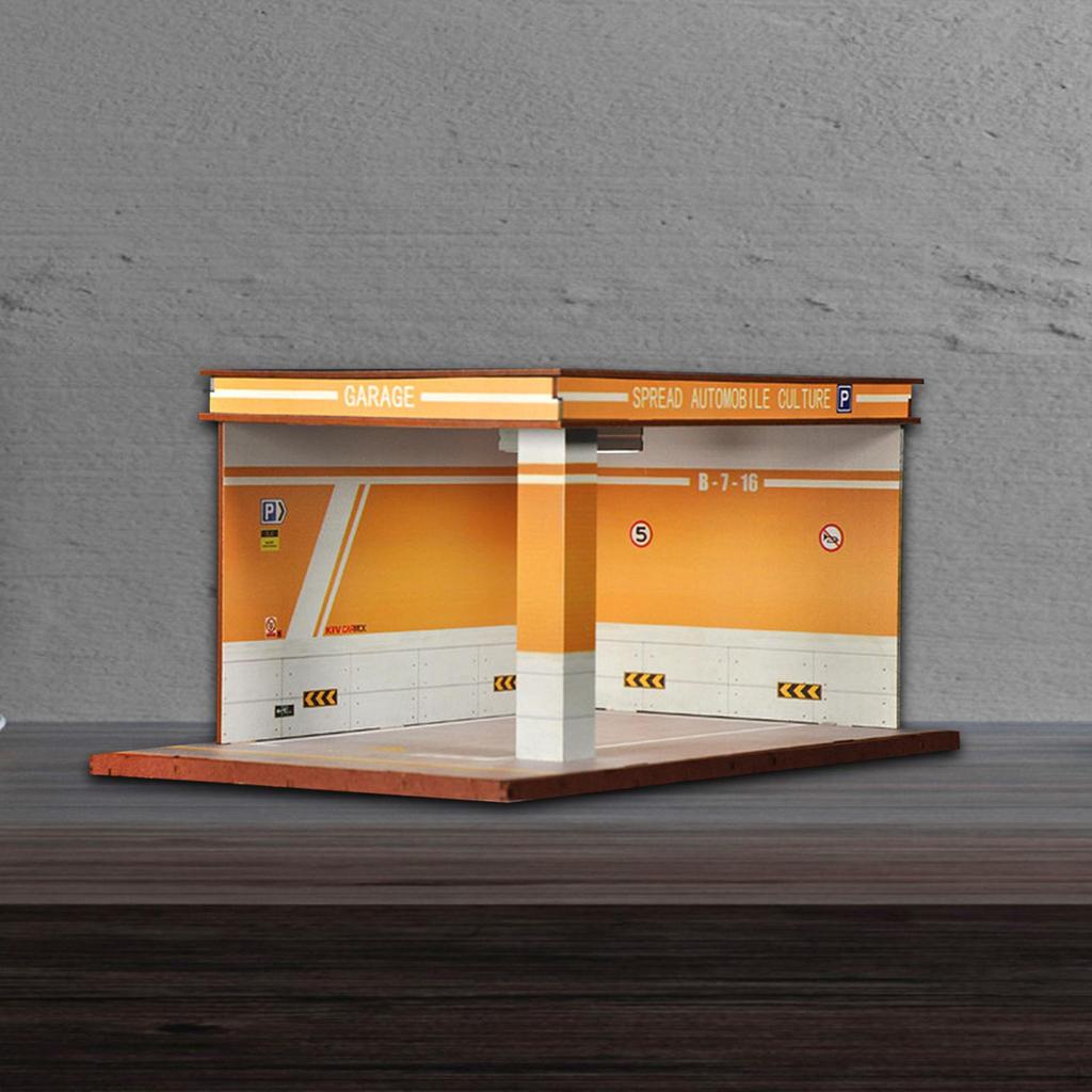 1/32 Diorama Car Parking Display Cabinet And LED Lighting Organizer, Simulation Die-Cast Garage,
