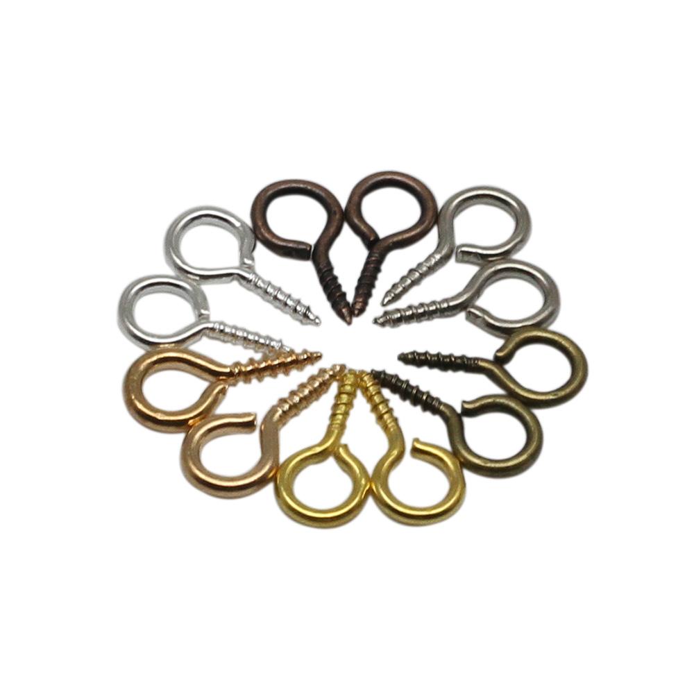 100-200pcs/lot Small Tiny Eye Pins Eyepins Hooks Eyelets Screw Threaded Clasps Hooks Supplies For Jewelry Findings Wholesale