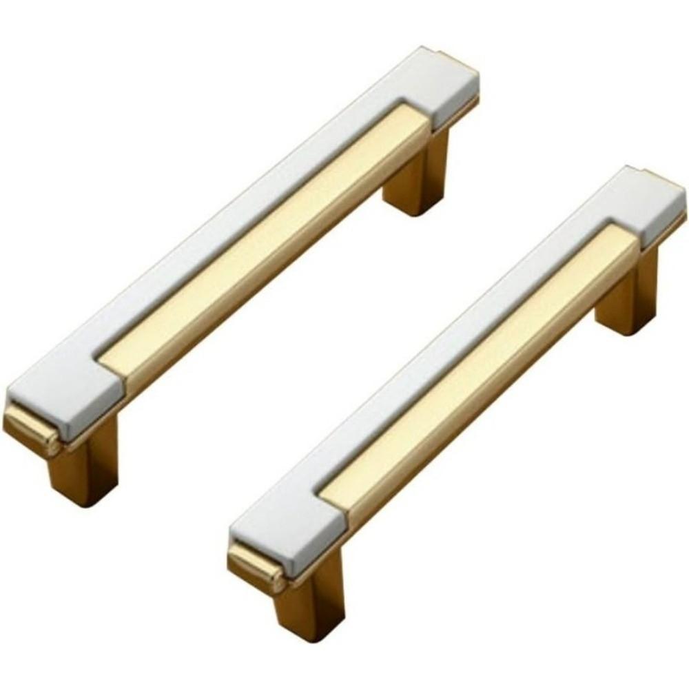 Zinc Alloy Cabinet Pull Double-colors Drawers Pull for Cupboard Dresser Closet